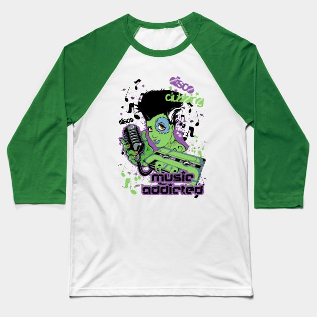 Music Addicted Baseball T-Shirt by Dark Planet Tees